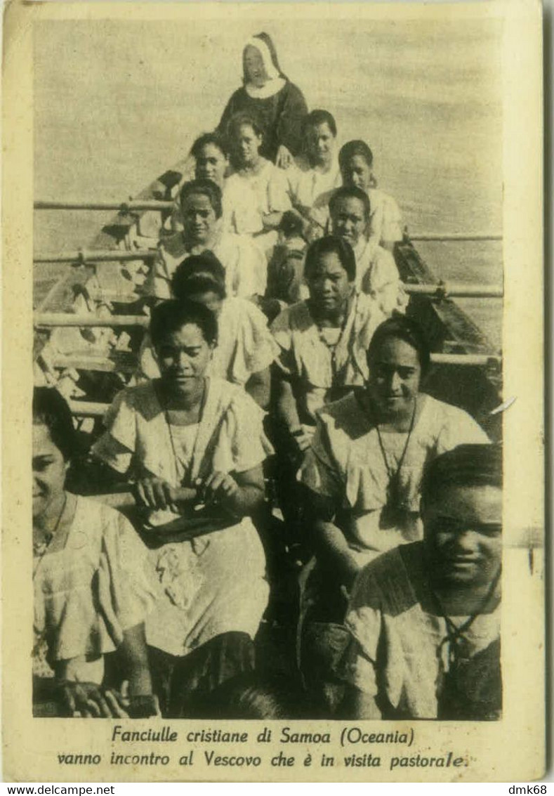 OCEANIA - SAMOA - CHRISTIAN GIRLS ON A ROWING BOAT - ITALIAN EDITION 1940s (BG10271) - Samoa