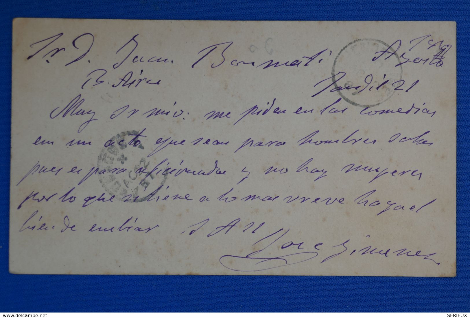 N26 ARGENTINA BELLE CARTE 1887 BUENOS AIRES   + AFFRANCHISSEMENT INTERESSANT - Brieven En Documenten