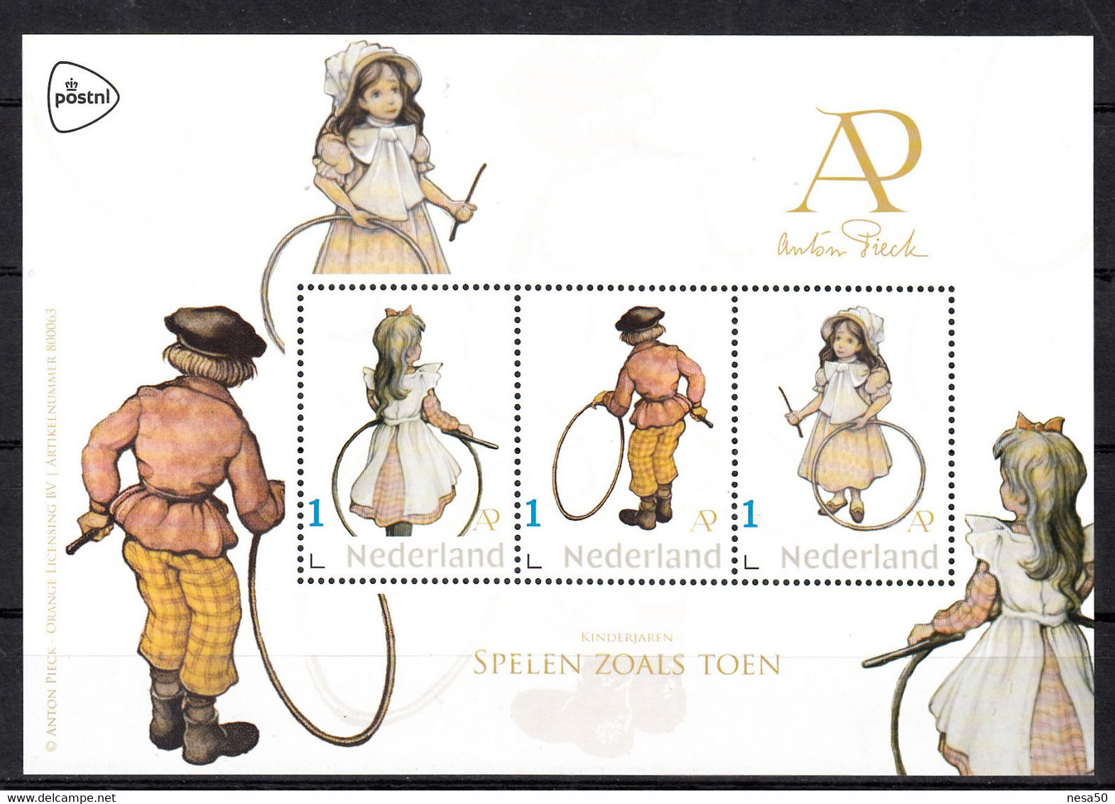 Andrew Halliday Boom salade Unused stamps - Nederland 2021 persoonlijke zegels PostNL : Anton Pieck,  spelen van vroeger,