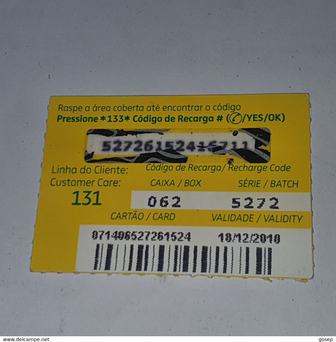 Mozambique-(MZ-MCE-REC-0005/1)-(12)-Giro De 20-(52726152415711)-(18/12/2010)-used Card - Mozambique