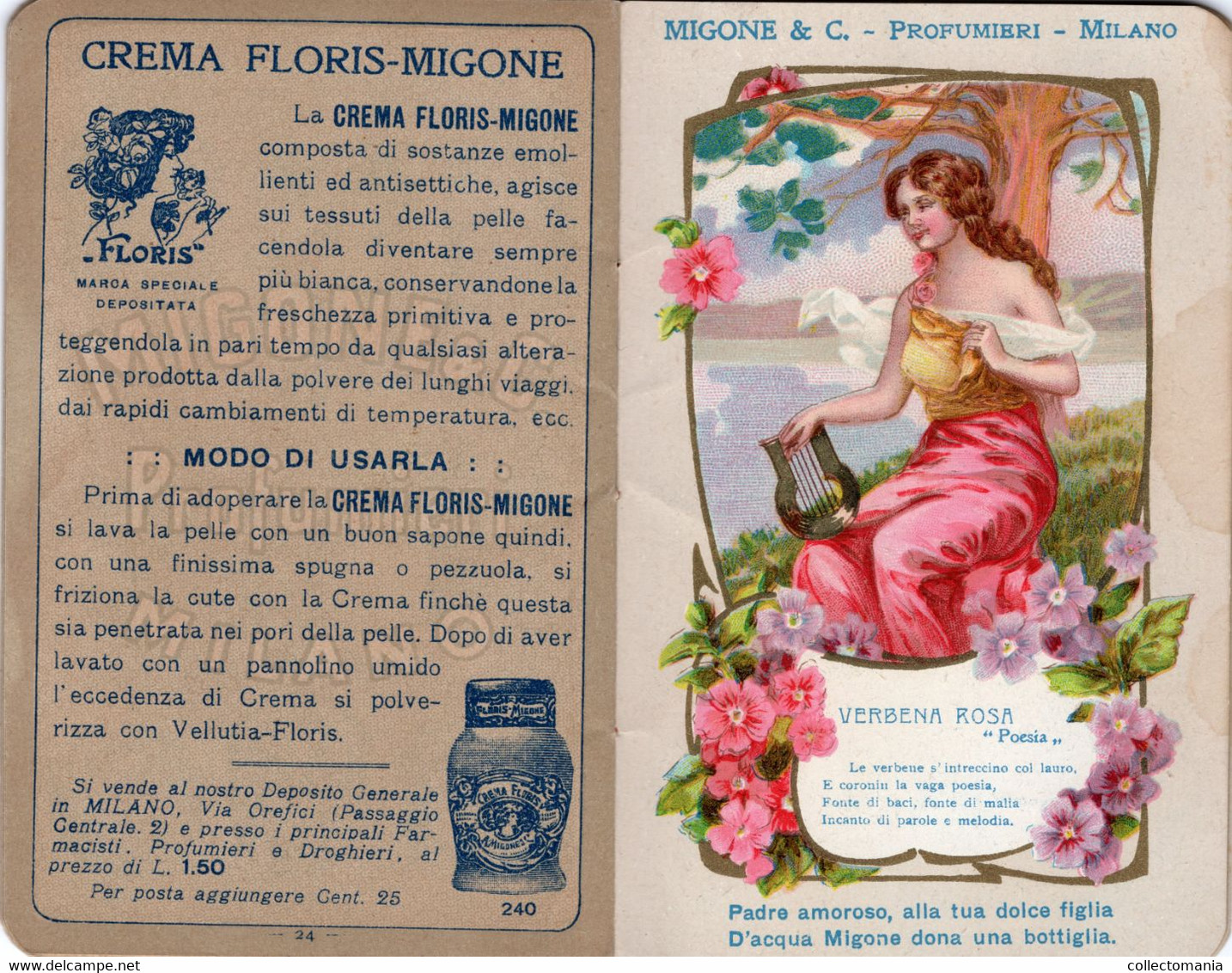 1 Carnet Booklet  PARFUM  Profumo Migone  1912 Calendrier Florealia