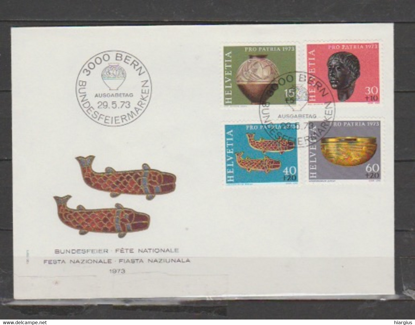 SWITZERLAND -FDC-"PROPATRIA-1973-1974-1975- ARCHEOLOGICAL TREASURES". - Other & Unclassified