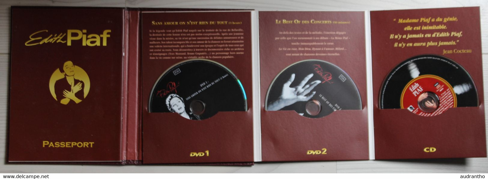 Coffret Collector Edith Piaf Passeport 2 DVD Et 1 CD + Livret 2008 - Collectors