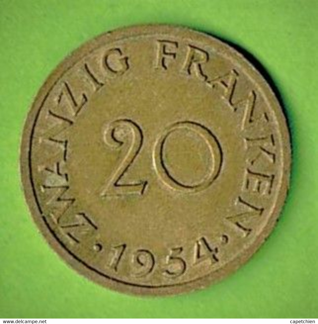 ALLEMAGNE / SAARLAND - SARRE / ZWANZIG FRANKEN / 20 FRANCS / 1954 / SUP - Andere & Zonder Classificatie