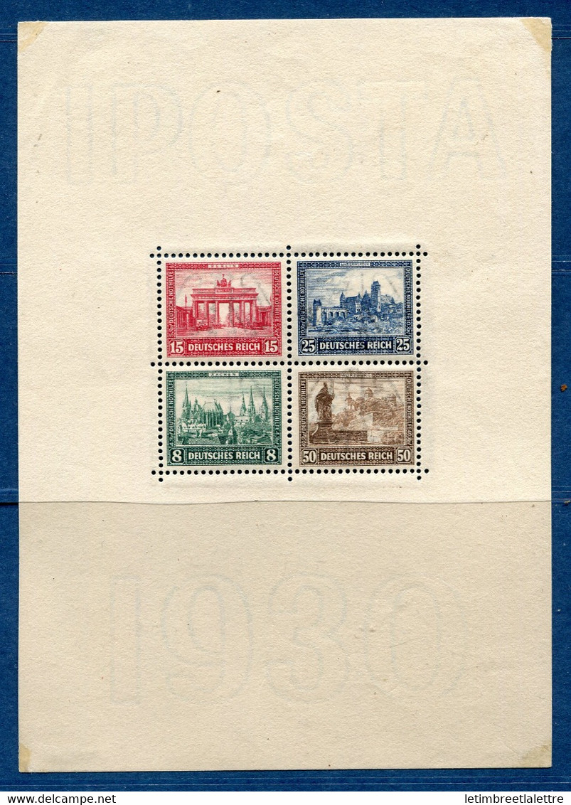 ⭐ Allemagne - Bloc - YT N° 1 * - Neuf Avec Charnière - 1930 ⭐ - Blocks & Sheetlets