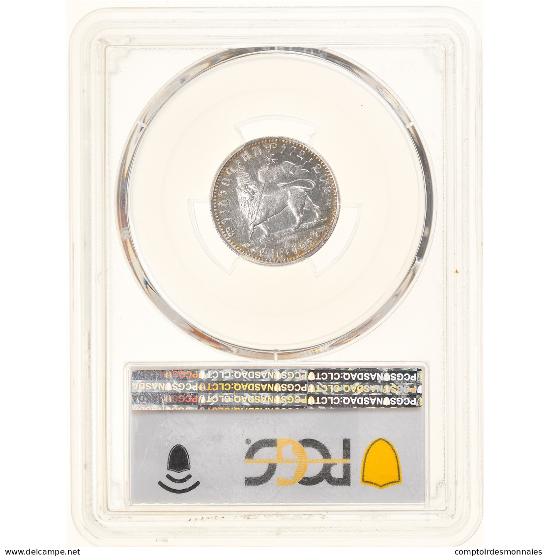 Monnaie, Éthiopie, Menelik II, 1/8 Birr, 1895 (EE 1887), Paris, PCGS, SP63 - Ethiopia