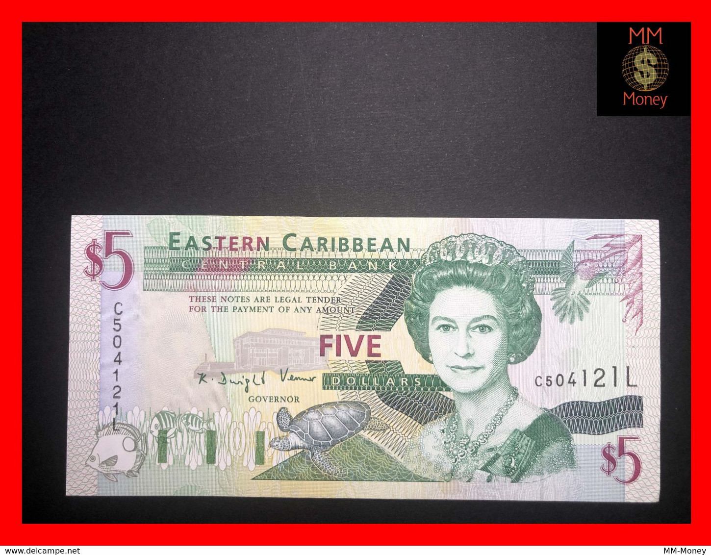 East - Eastern Caribbean  5 $  1994  P. 31  *L*  "ST. Lucia"  *rare Suffix For This Note*   XF - Caraïbes Orientales