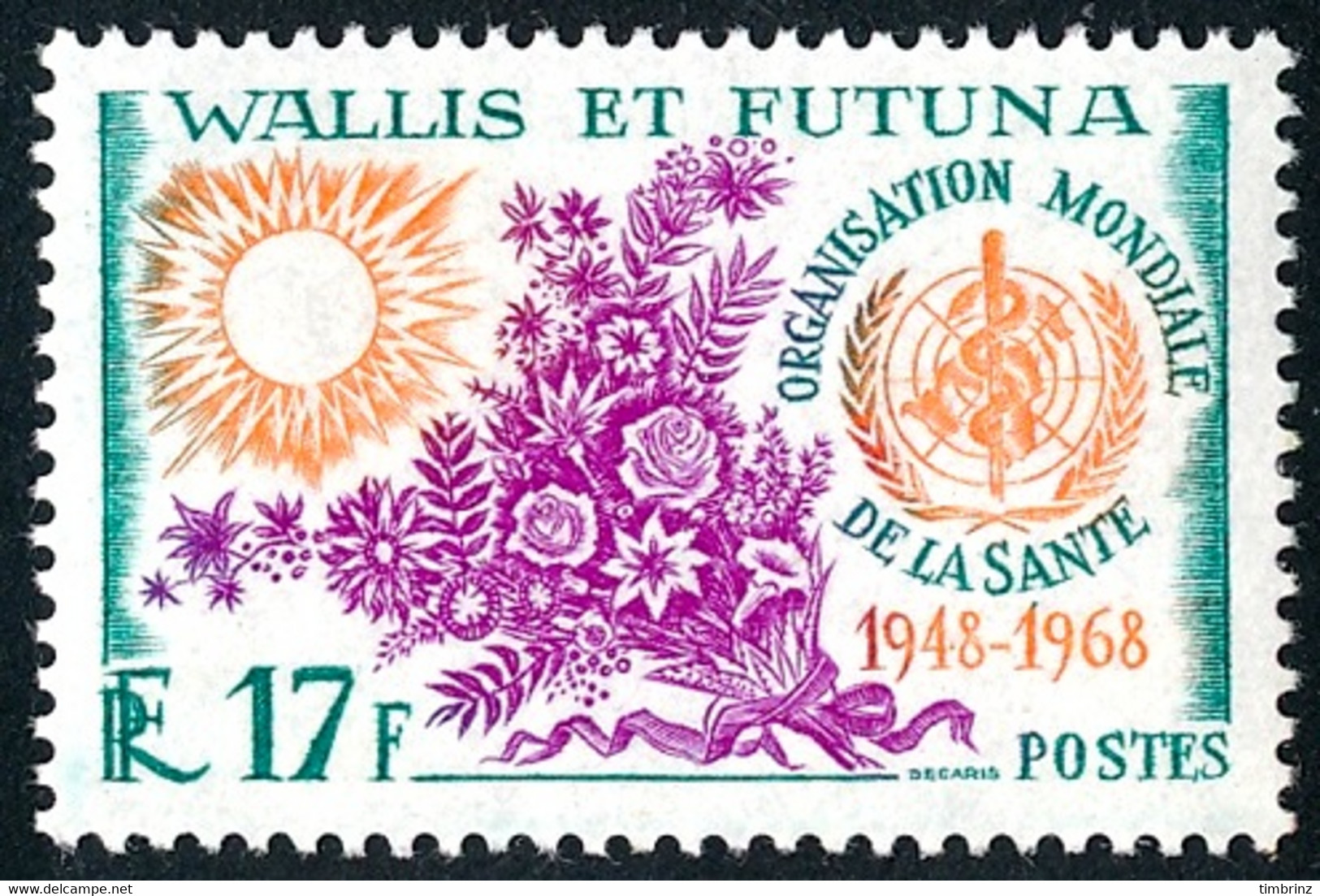 WALLIS ET FUTUNA 1968 - Yv. 172 **   Cote= 7,50 EUR - OMS Organis. Mondiale De La Santé  ..Réf.W&F23207 - Unused Stamps