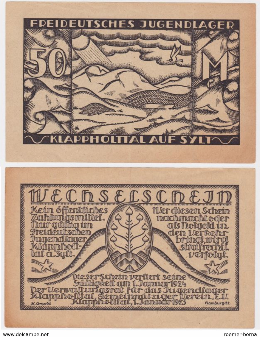 50 Mark Banknote Freideutsches Jugendlager Klappholttal Auf Sylt (130146) - Non Classés