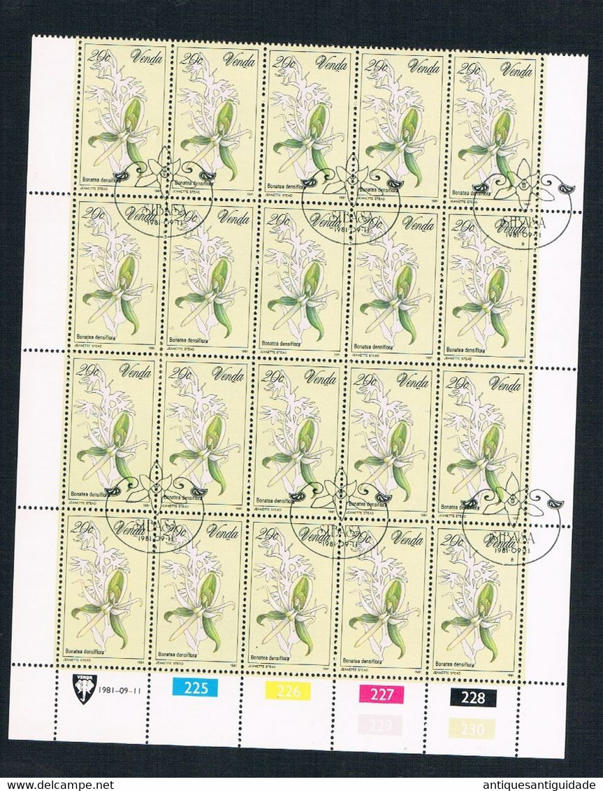 1981 Venda South Africa North Province - Bonatea Densiflora - 20 Cents - Orchids/Plants/Flowers/Nature  Sheet Of 20 MNH - Venda