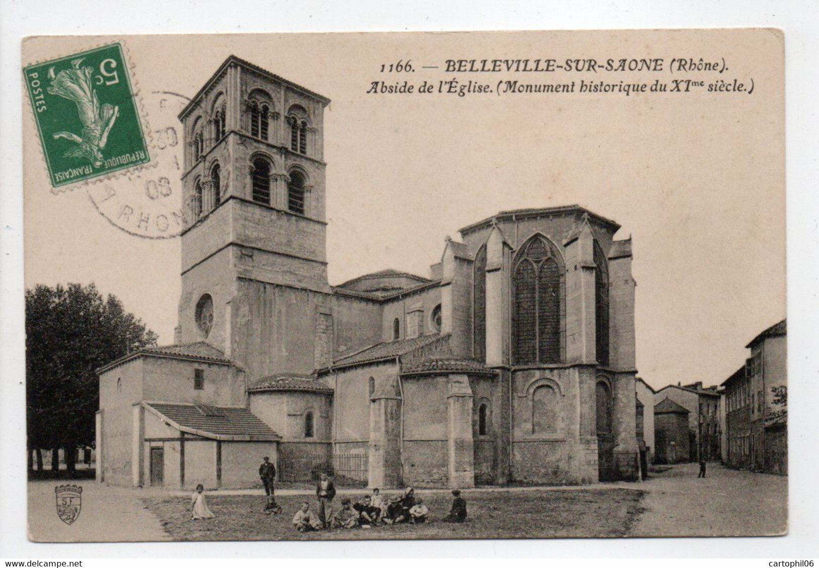 - CPA BELLEVILLE-SUR-SAONE (69) - Abside De L'Eglise 1908 (avec Personnages) - Edition SF 1166 - - Belleville Sur Saone