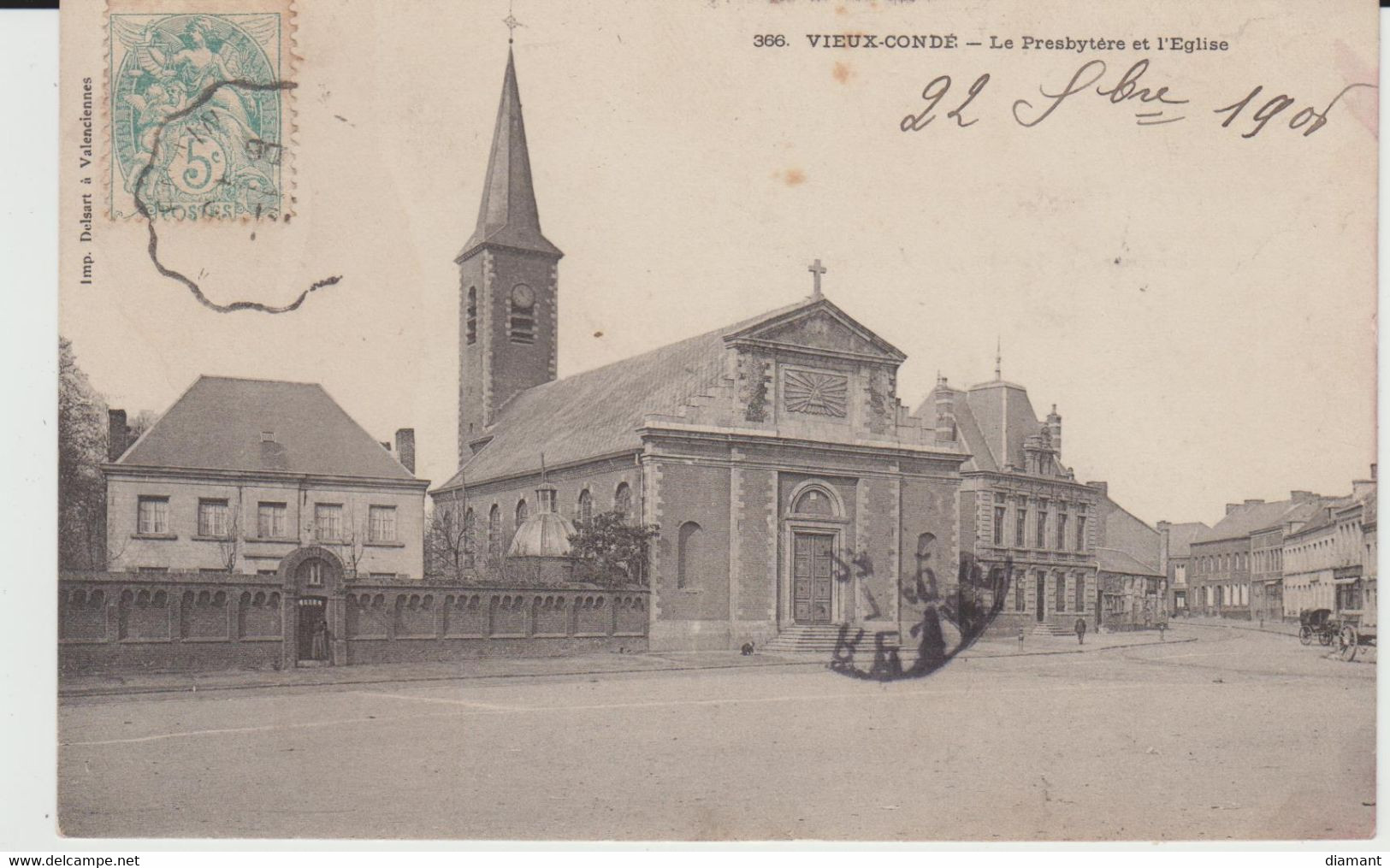 VIEUX-CONDE (59) - Le Presbytère Et L'Eglise - état Correct - Vieux Conde