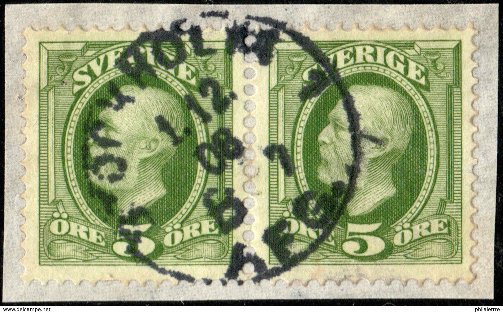 SUÈDE / SWEDEN / SVERIGE - 1908 - " STOCKHOLM 1 / B 7. / AFG." Ds On Mi.41b/Facit 52e - Used Stamps