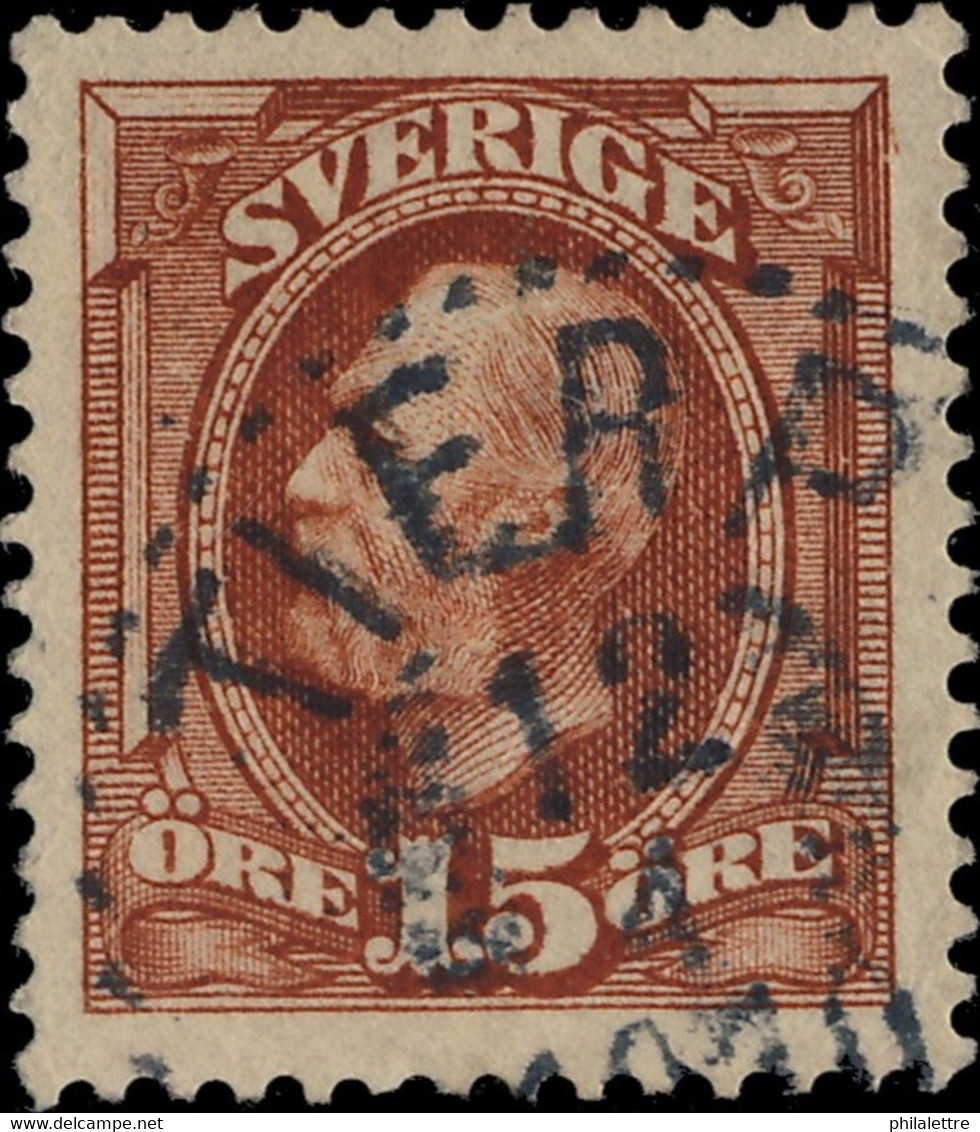 SUÈDE / SWEDEN / SVERIGE - 1910 - " TIERP " (Type 33) On Mi.44 15 öre Brun / Brown - Gebraucht