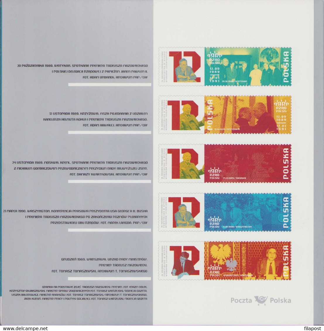 Poland 2009 Booklet / Forming The Government After The June Elections Tadeusz Mazowiecki / Solidarity FDC + Stamp MNH** - Libretti