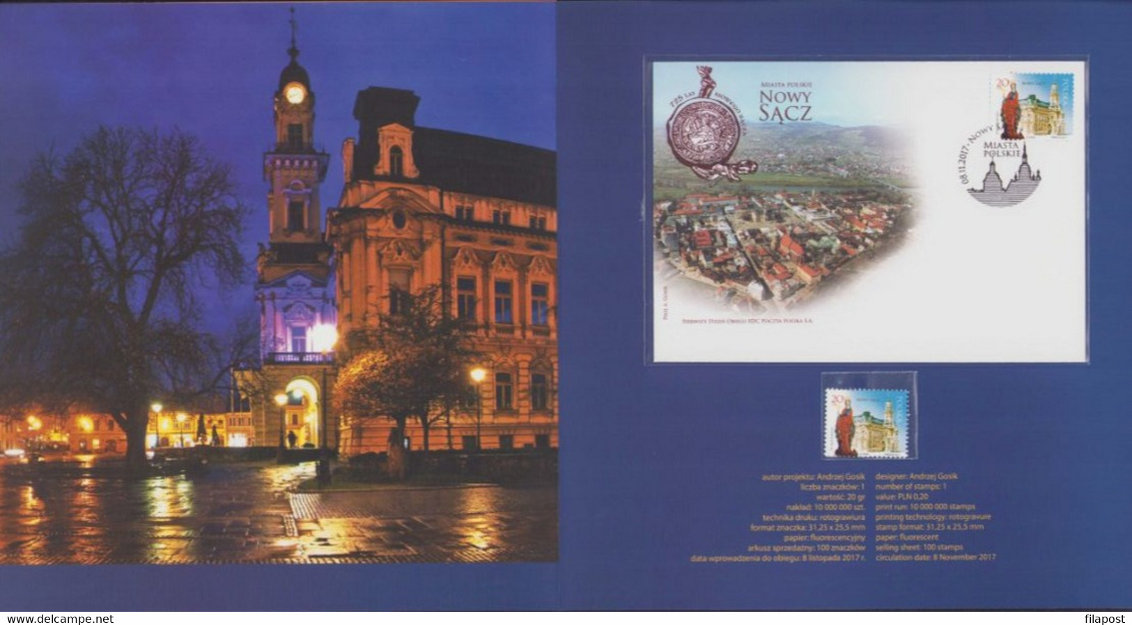 Poland 2017 Booklet / Polish Cities - Nowy Sacz Pearl And Gate Of The Beskid Sadecki Region ? FDC + Stamp MNH** - Postzegelboekjes