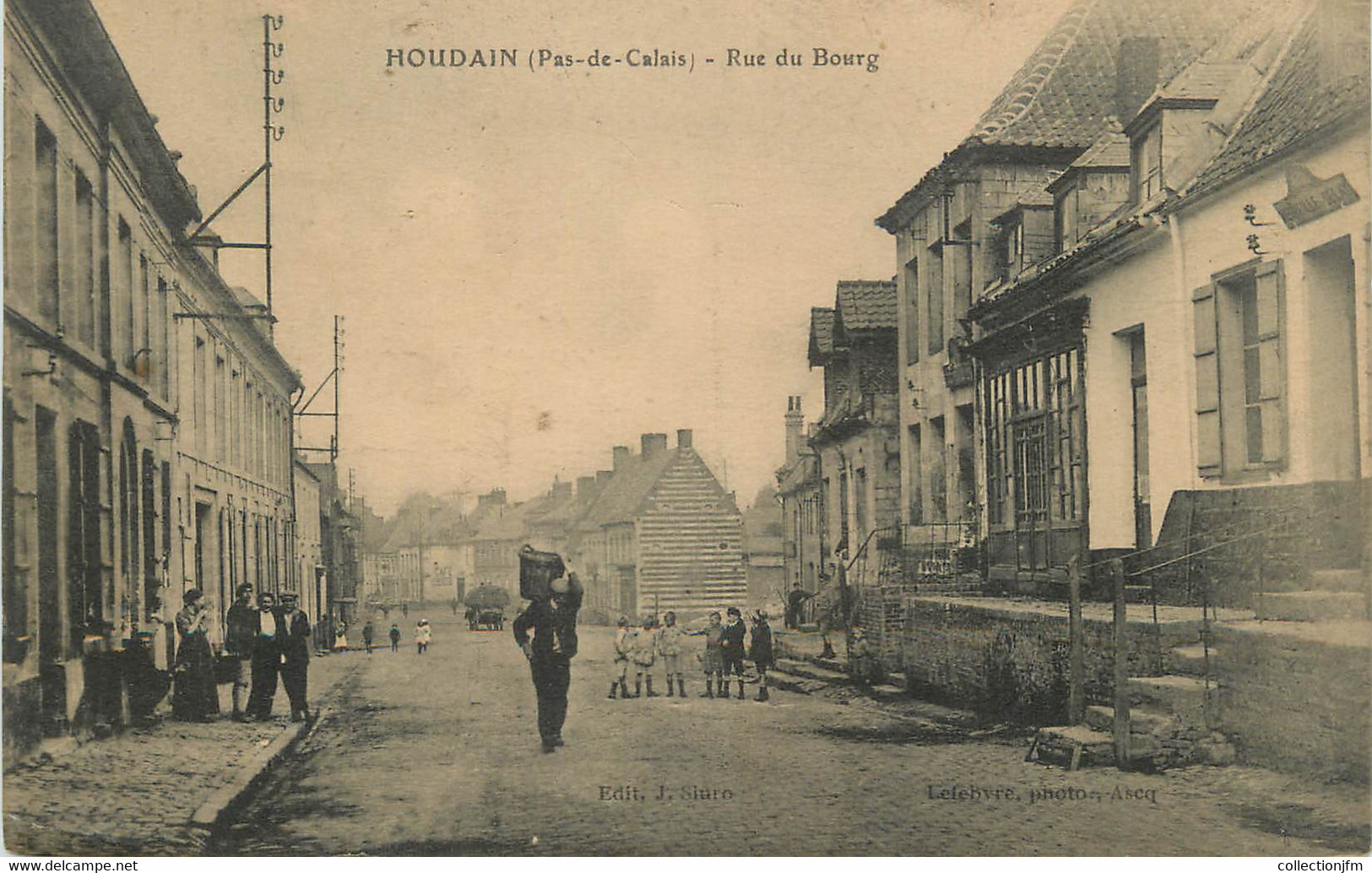 / CPA FRANCE 62 "Houdain, Rue Du Bourg" - Houdain