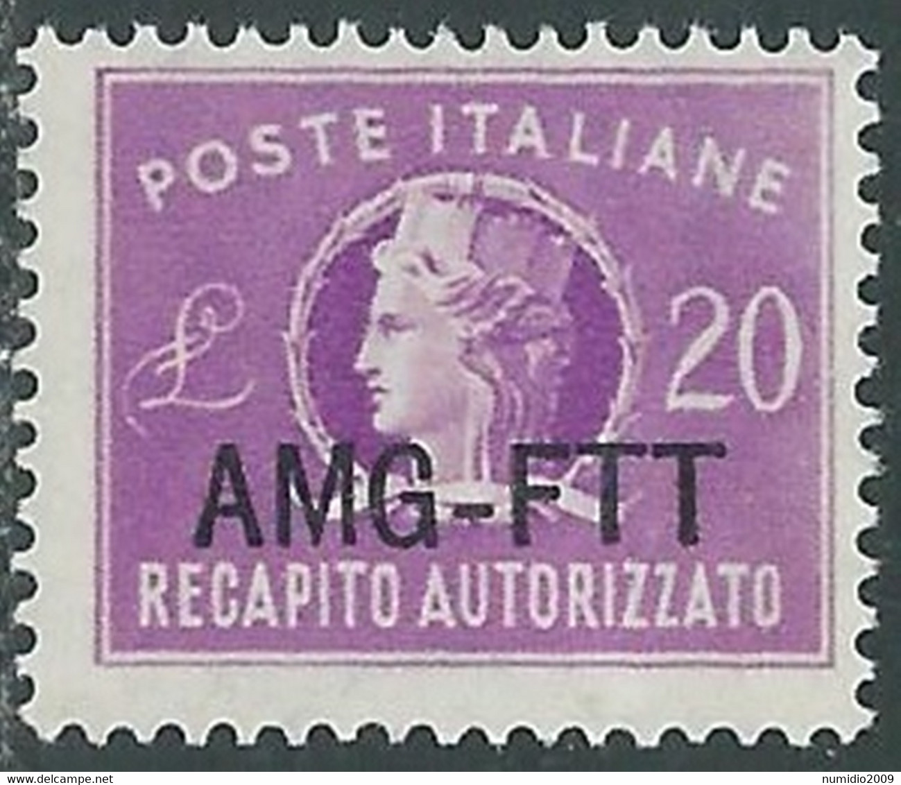 1949-52 TRIESTE A RECAPITO AUTORIZZATO 20 LIRE MNH ** - RE10-2 - Eilsendung (Eilpost)