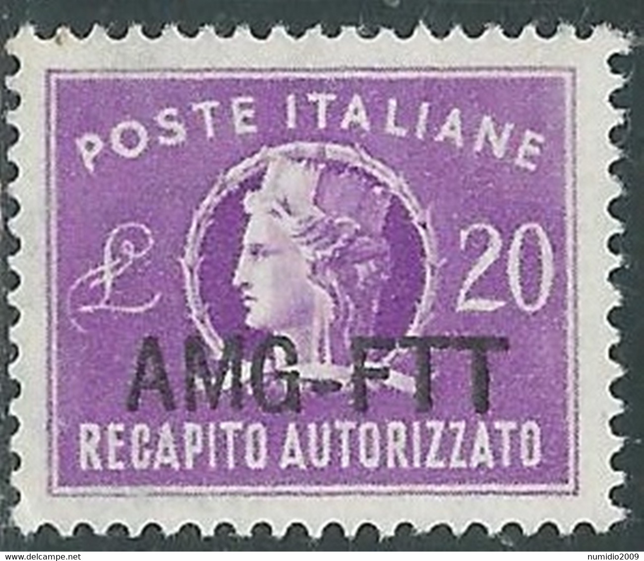 1949-52 TRIESTE A RECAPITO AUTORIZZATO 20 LIRE MNH ** - RE10-3 - Eilsendung (Eilpost)