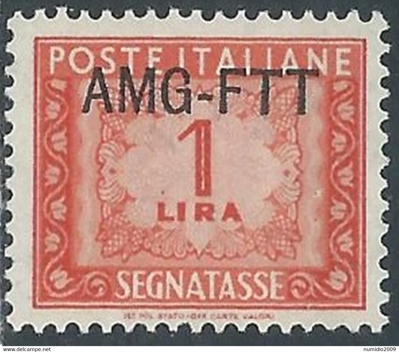1949-54 TRIESTE A SEGNATASSE 1 LIRA MNH ** - RE8-4 - Taxe
