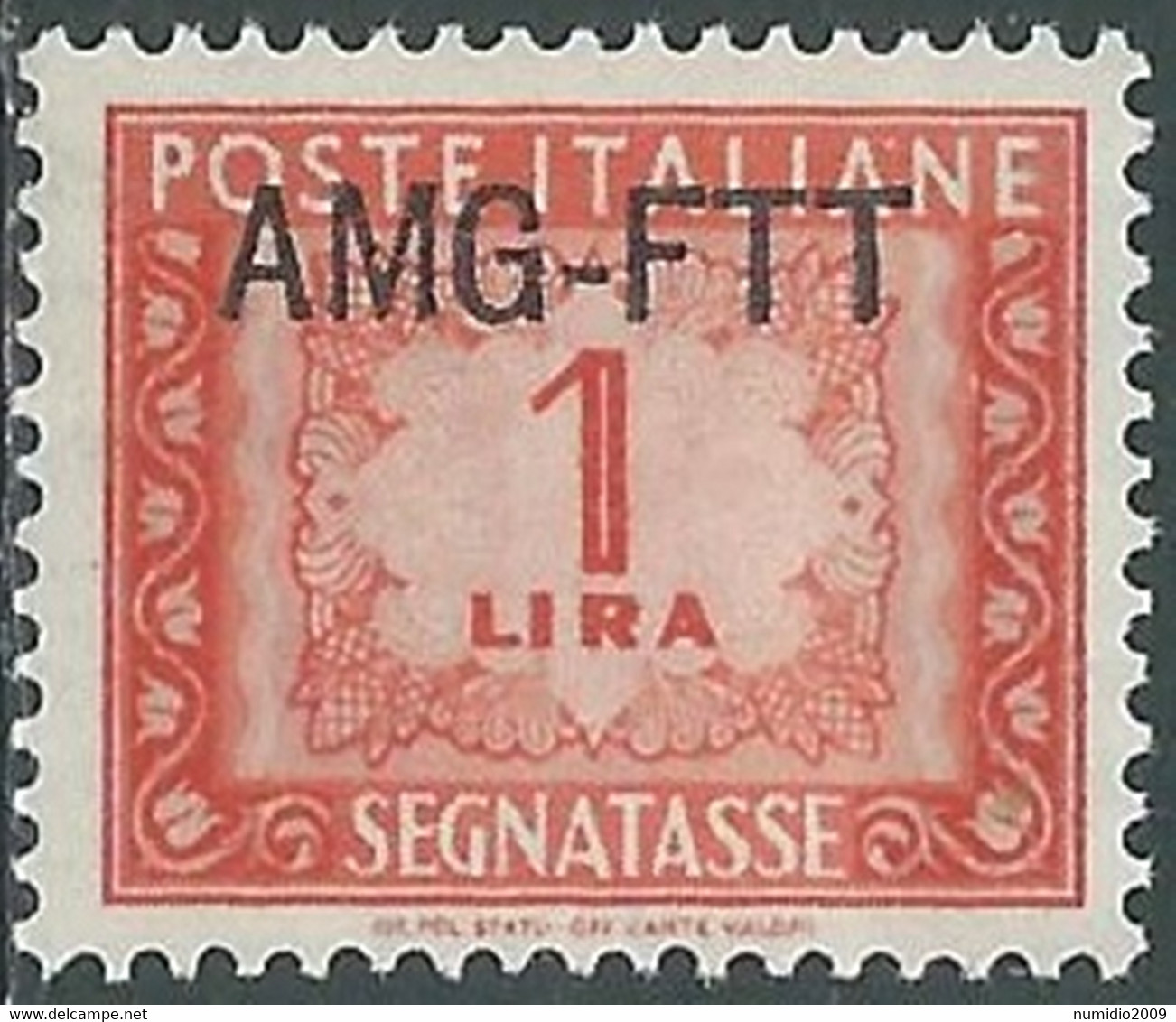 1949-54 TRIESTE A SEGNATASSE 1 LIRA MNH ** - RE10-6 - Postage Due