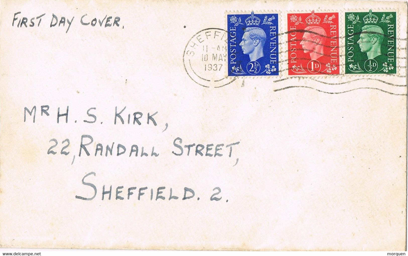 39957. Carta SHEFFIELD (England) 1937. Correo Interior, FDC Circulada - Unclassified