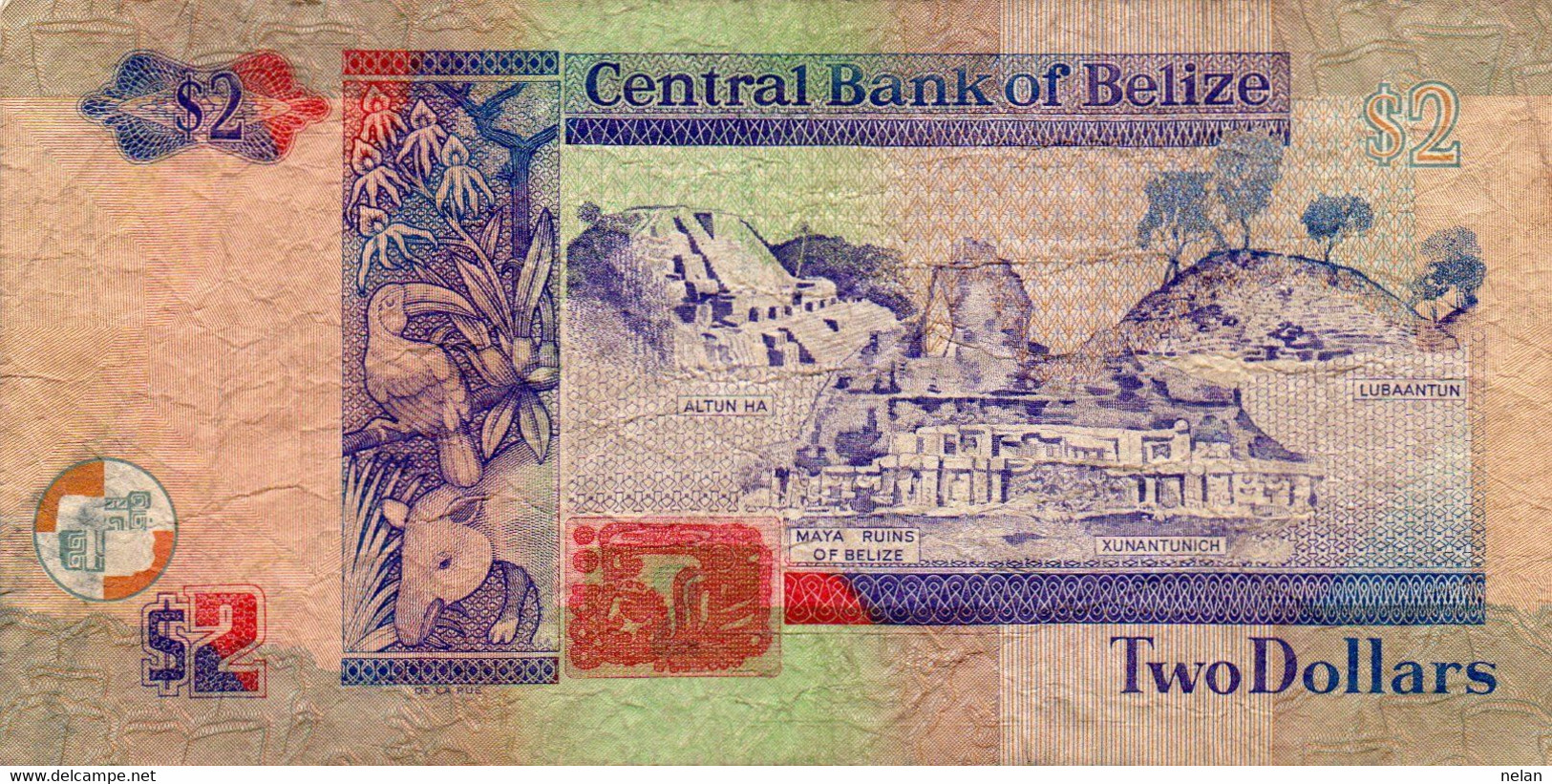 BELIZE  2 DOLLARS 1999 - Pick 60a - Belize