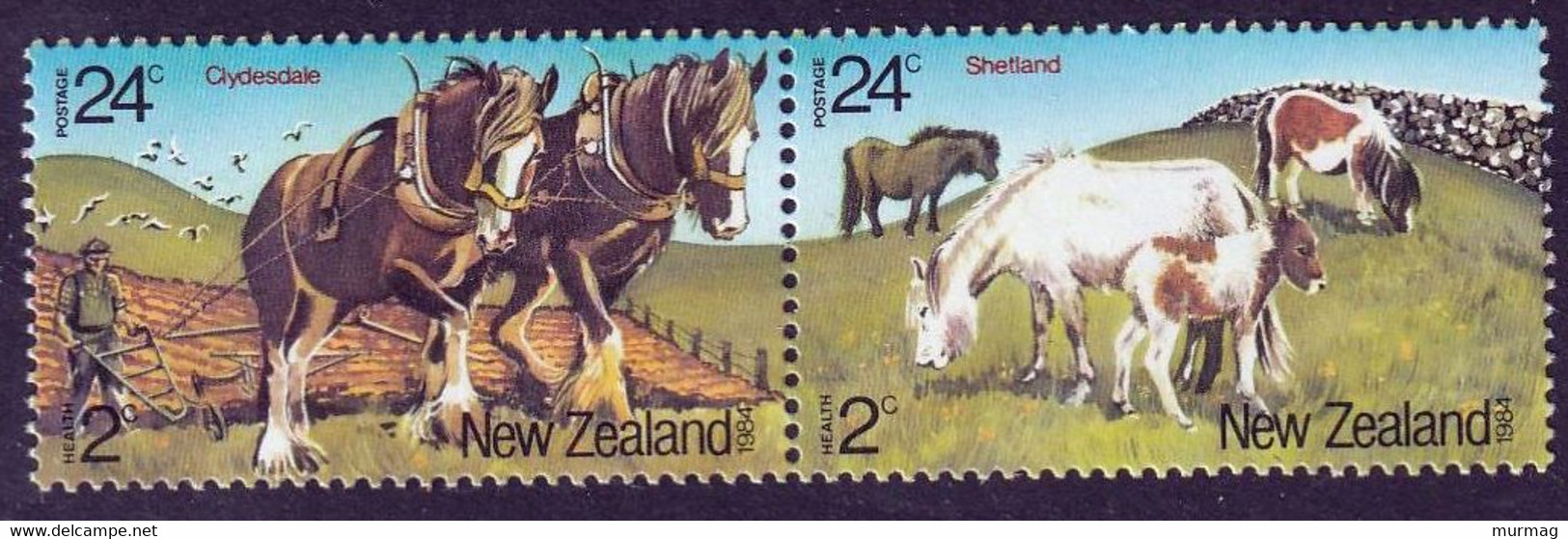 NOUVELLE ZELANDE - Faune, Chevaux, Au Profit Oeuvres Pour La Santé De L'enfance - Y&T BF 50 + Tb N° 876-878 - MNH - 1984 - Altri & Non Classificati