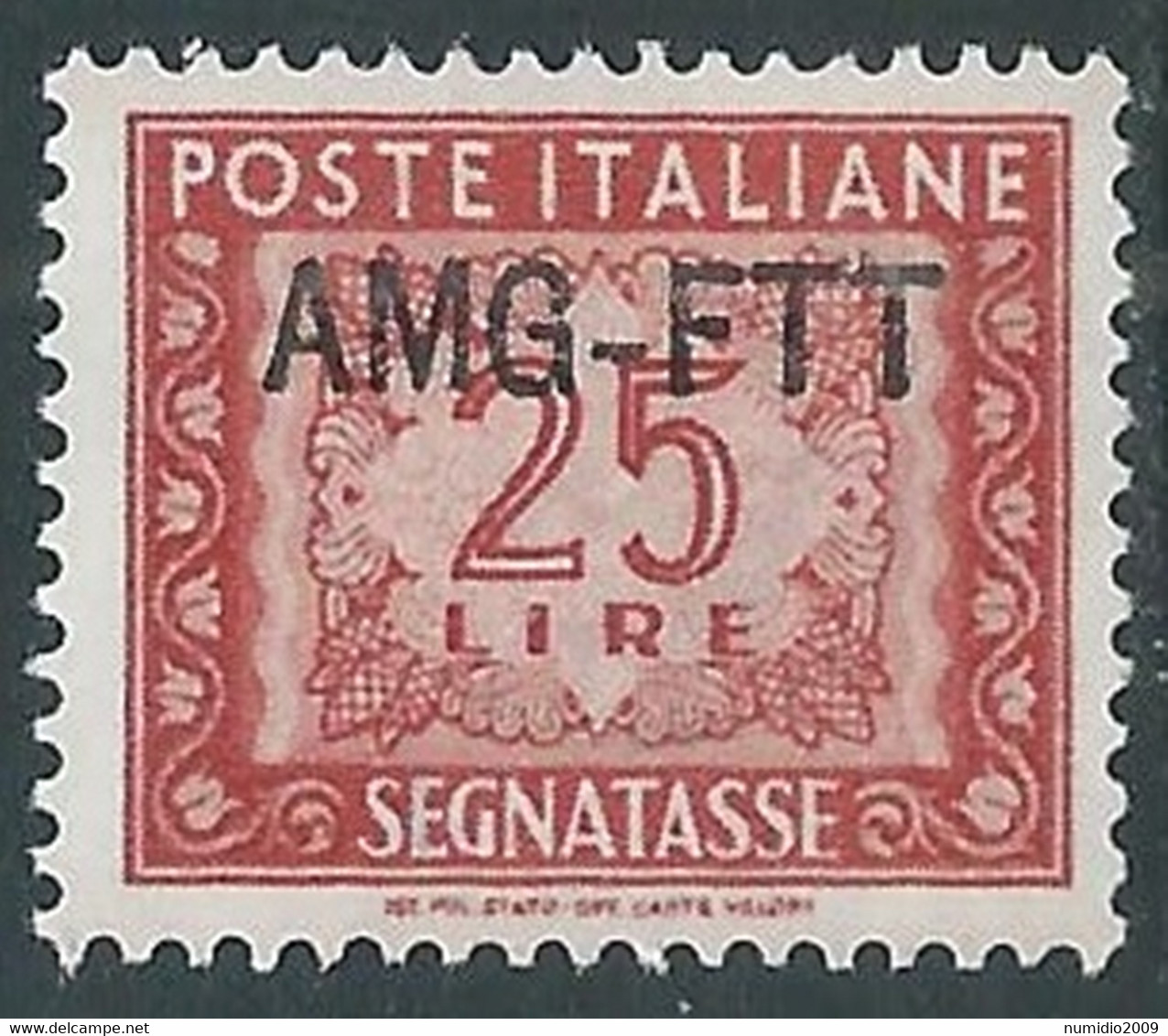 1949-54 TRIESTE A SEGNATASSE 25 LIRE MH * - RE10-7 - Portomarken