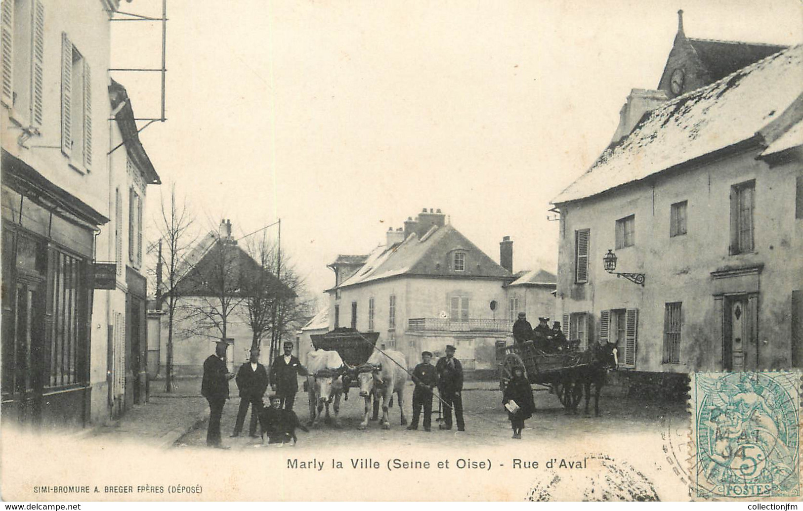 / CPA FRANCE 95 "Marly La Ville, Rue D'Aval" - Marly La Ville