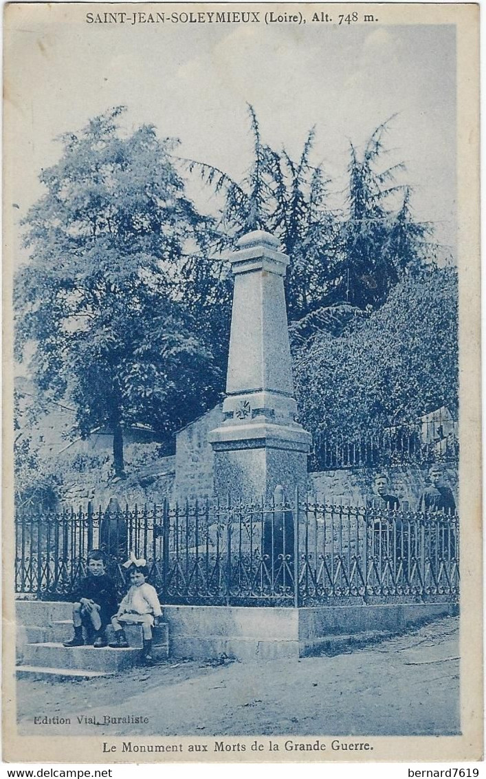 42  Saint  Jean  Soleymieux  -    Le Monument Aux Morts De La Grande Guerre - Saint Jean Soleymieux