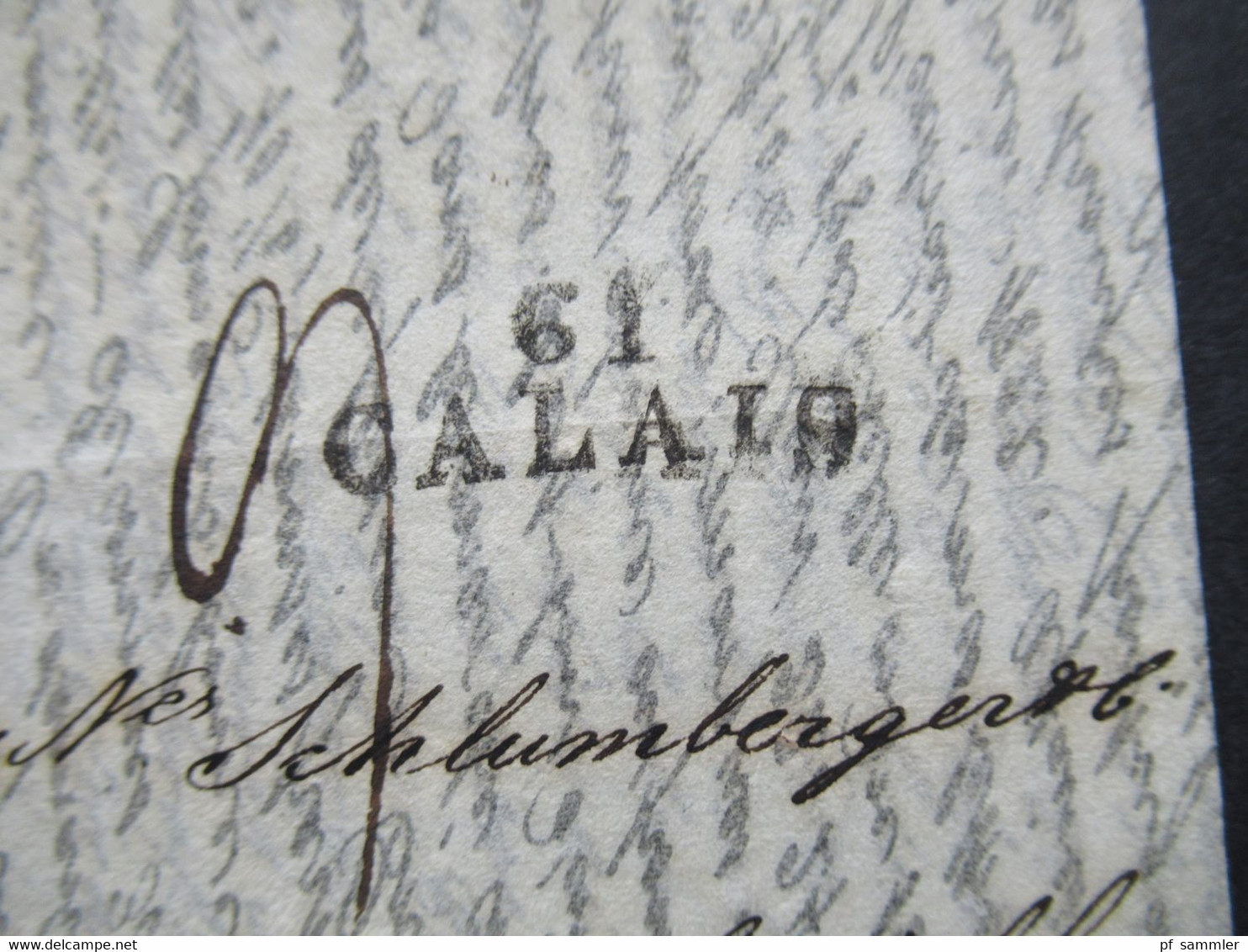 GB 1822 Forwarded Letter Aus Liverpool Via Calais Forwarder Jacques Leveux Calais Faltbrief Mit Inhalt - ...-1840 Voorlopers