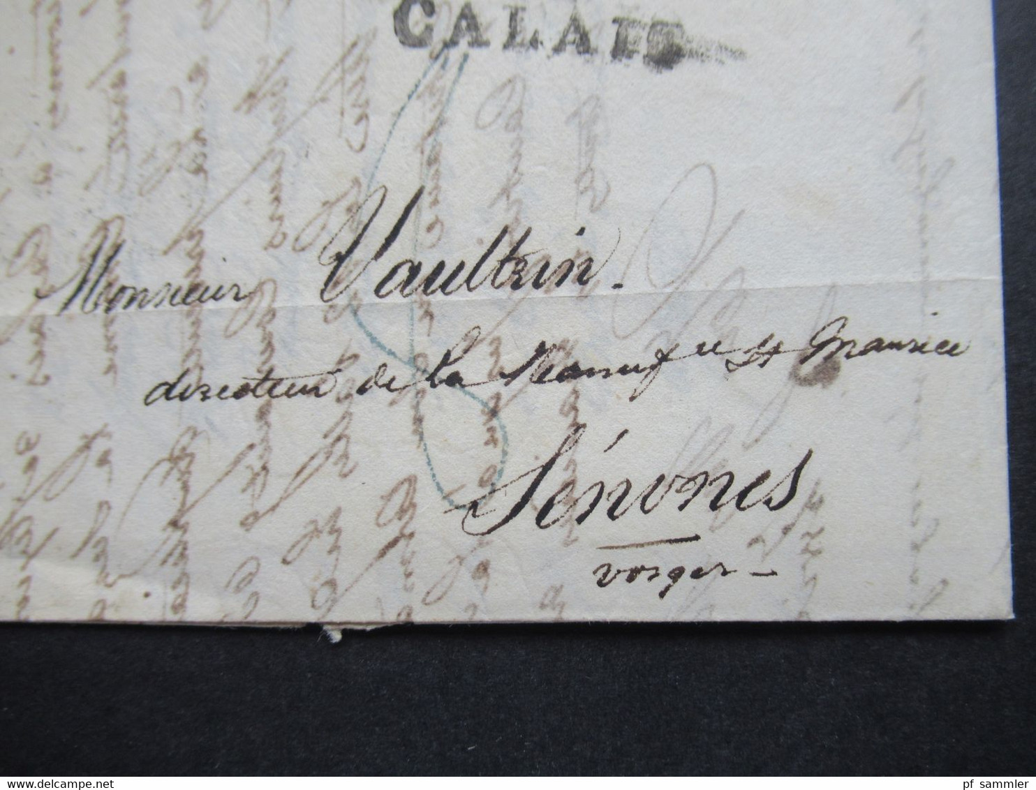 GB 13.11.1826 Forwarded Letter Via Calais Forwarder Par Isaak Vital Calais Faltbrief Mit Inhalt Stempel K1 29 Nov 1826 - ...-1840 Vorläufer