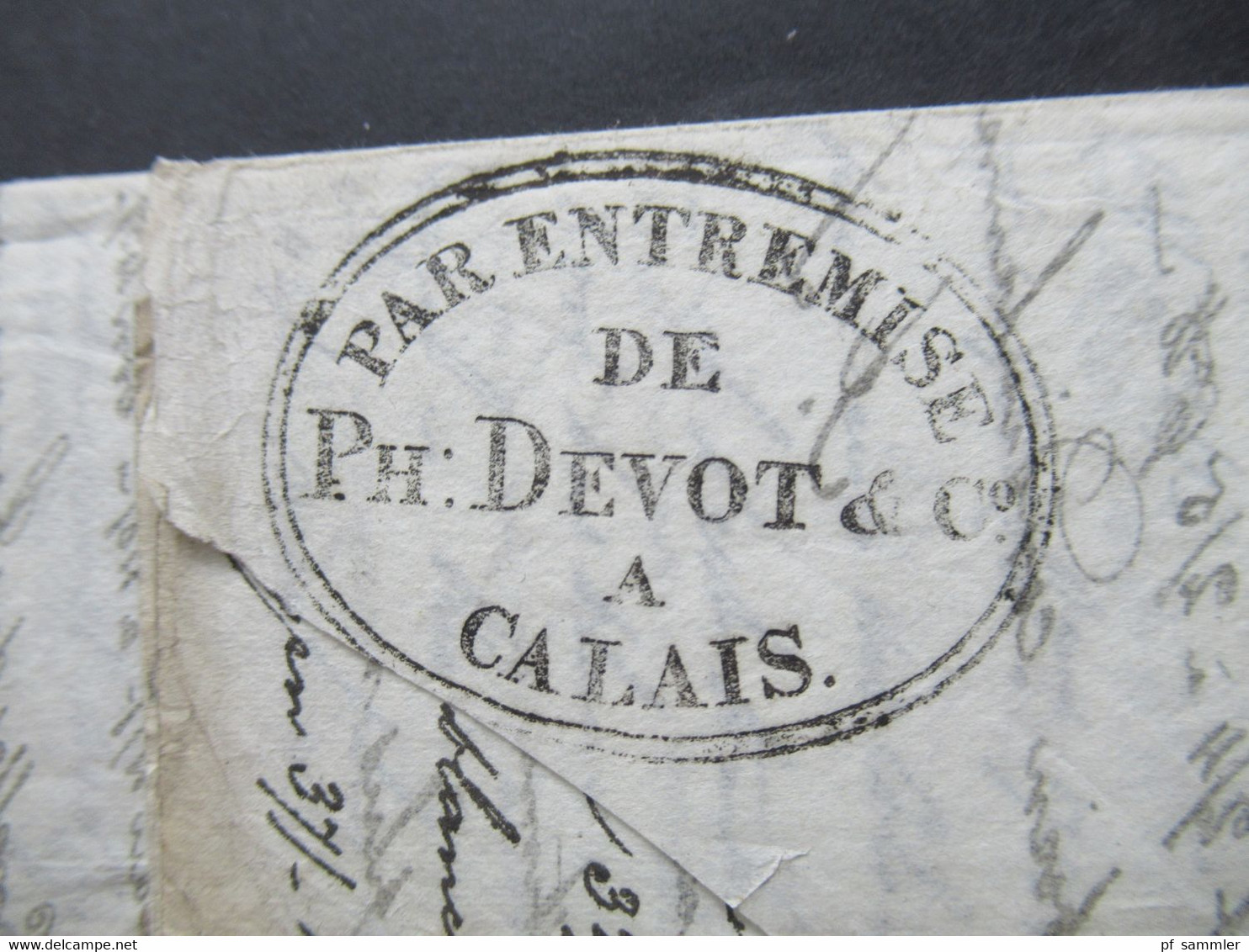 GB 15.4.1826 Forwarded Letter Aus London Via Calais Forwarder Par Entremisse Ph. Devot &Cie A Calais Faltbrief M. Inhalt - ...-1840 Vorläufer