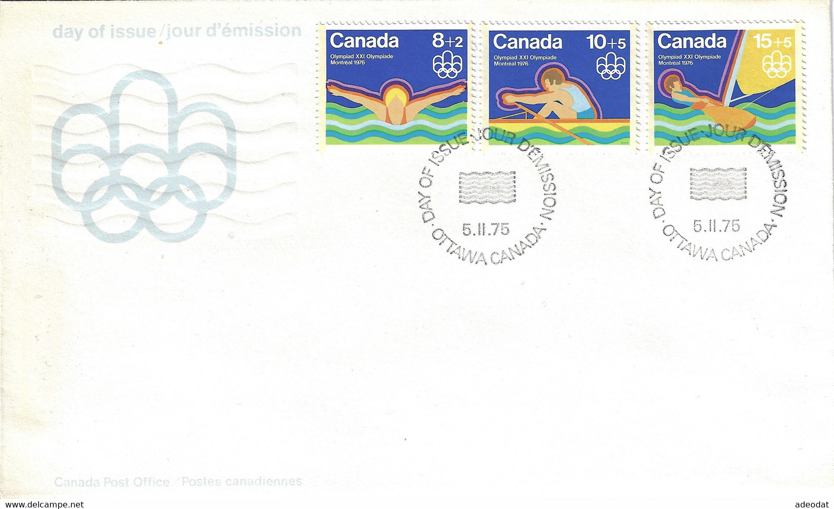 CANADA  1975 FDC B4,B5,B6,B4-B6 MONTREAL OLYMPICS - Lettres & Documents