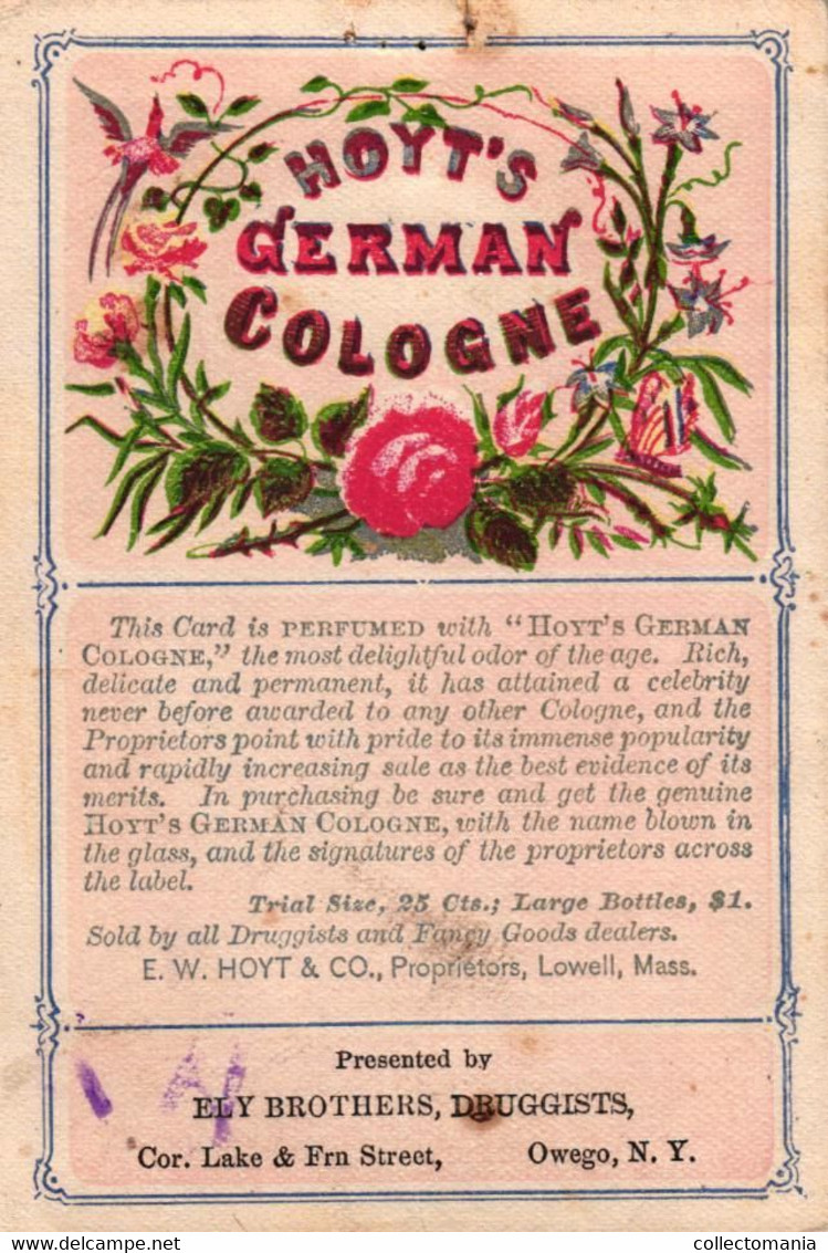 5  Cards Hoyt's German Cologne Perfume Calendar 1894 1892 - Oud (tot 1960)