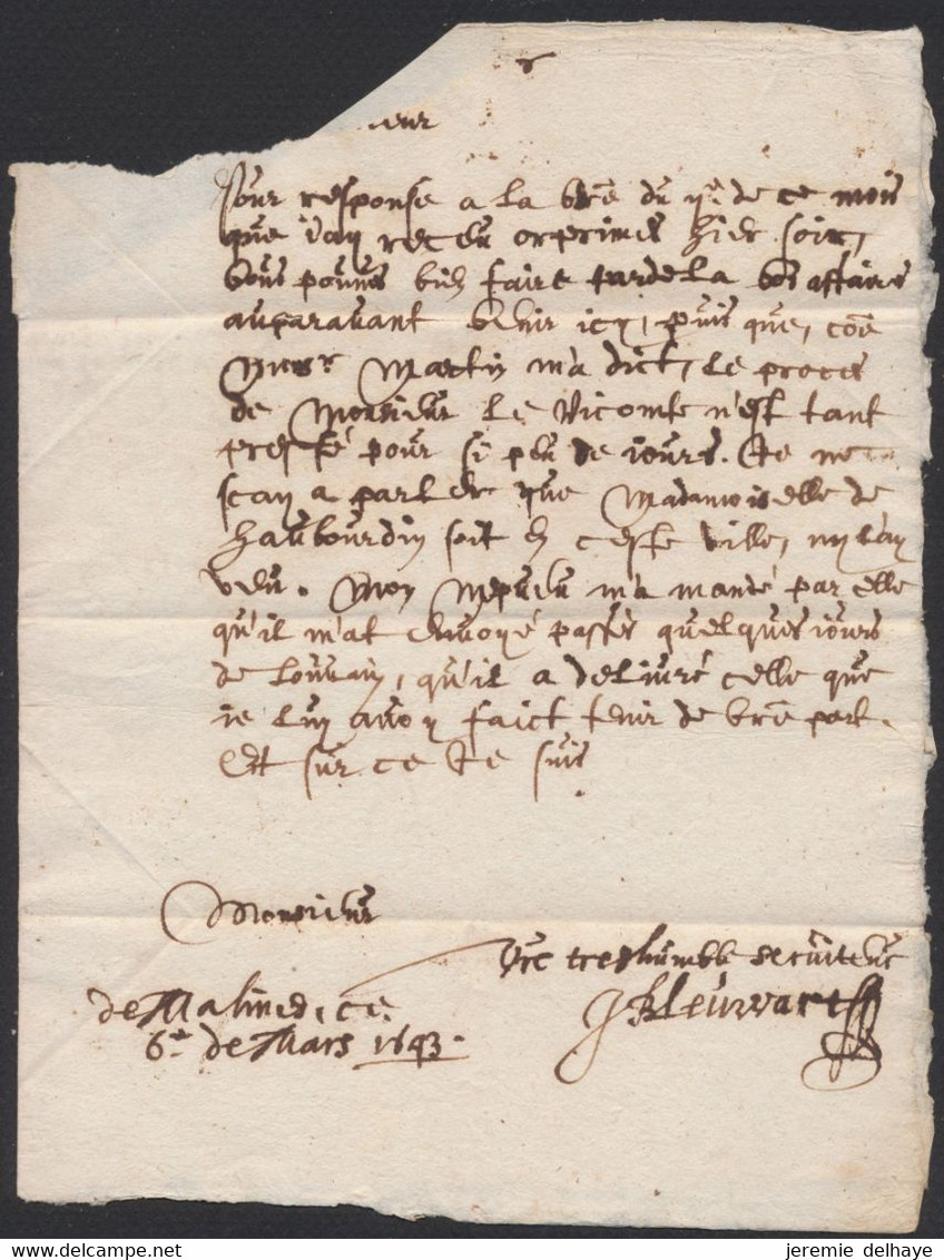 Précurseur - LAC Datée De Malines (1693) Sans Port Manuscrit > Bruxelles / A Examiner, Bon état. - 1621-1713 (Pays-Bas Espagnols)