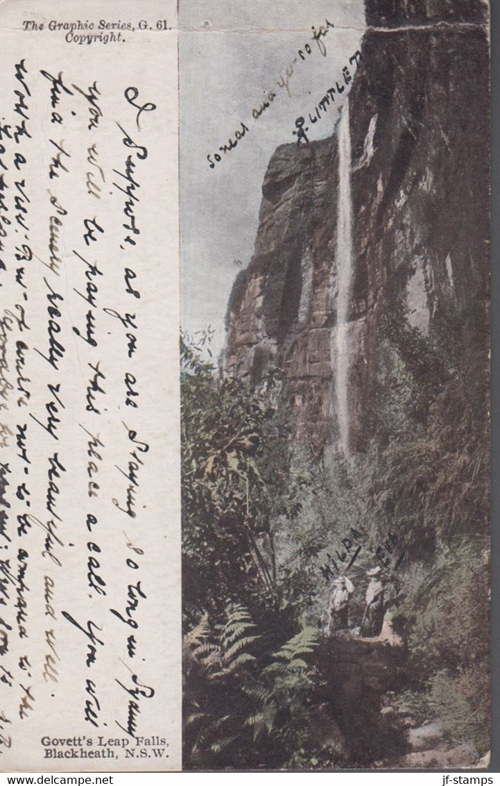 1906. QUEENSLAND. POSTCARD With Govett's Leap Falls, Blackheath, NSW Adressed To S.M.... () - JF417228 - Brieven En Documenten