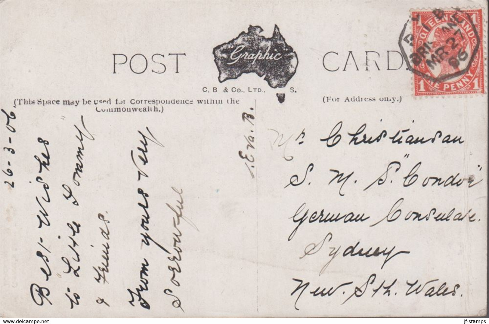 1906. QUEENSLAND. POSTCARD With Govett's Leap Falls, Blackheath, NSW Adressed To S.M.... () - JF417228 - Cartas & Documentos