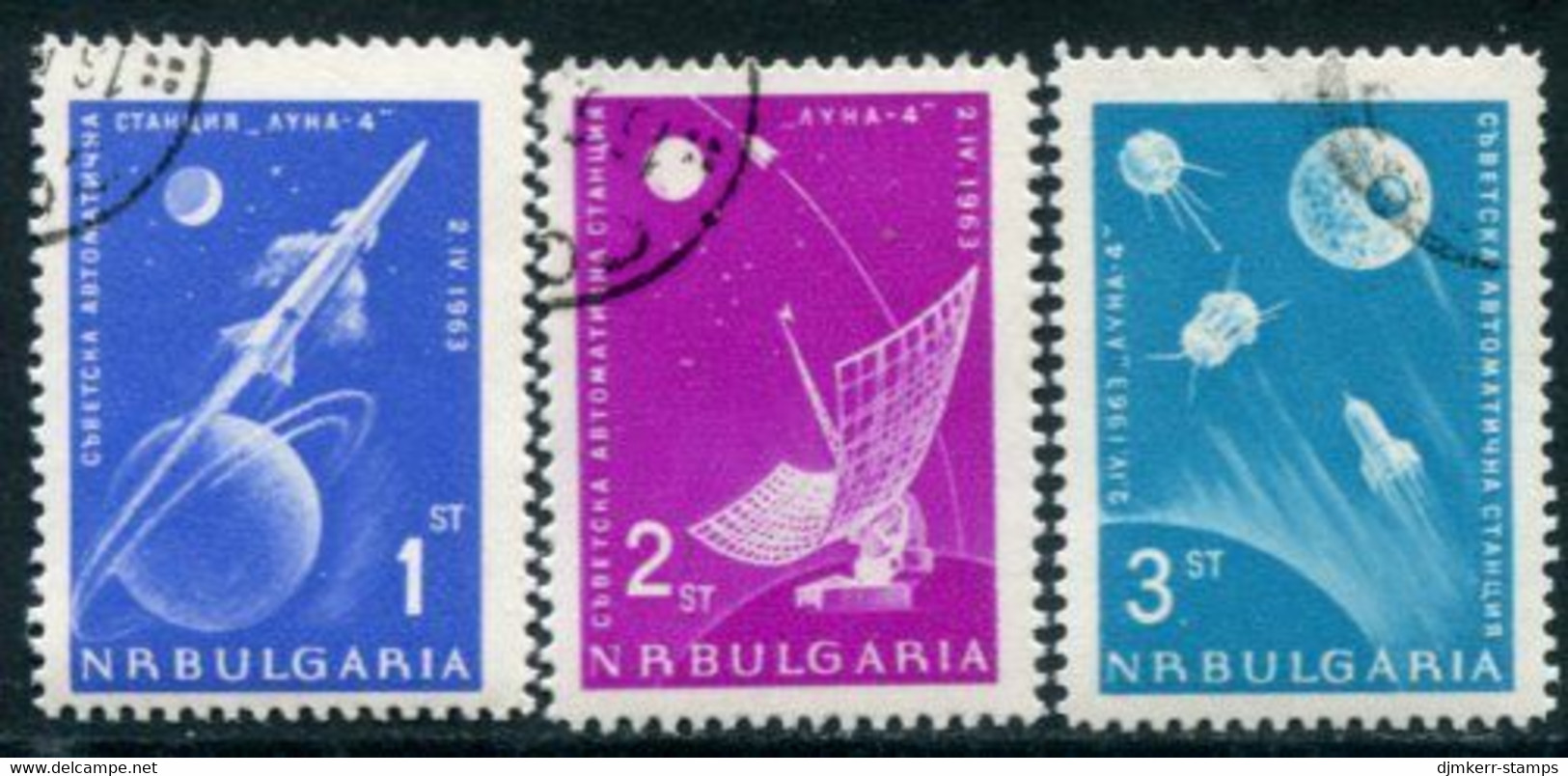 BULGARIA 1963 Moon Probes  Used  Michel 1388-90 - Oblitérés