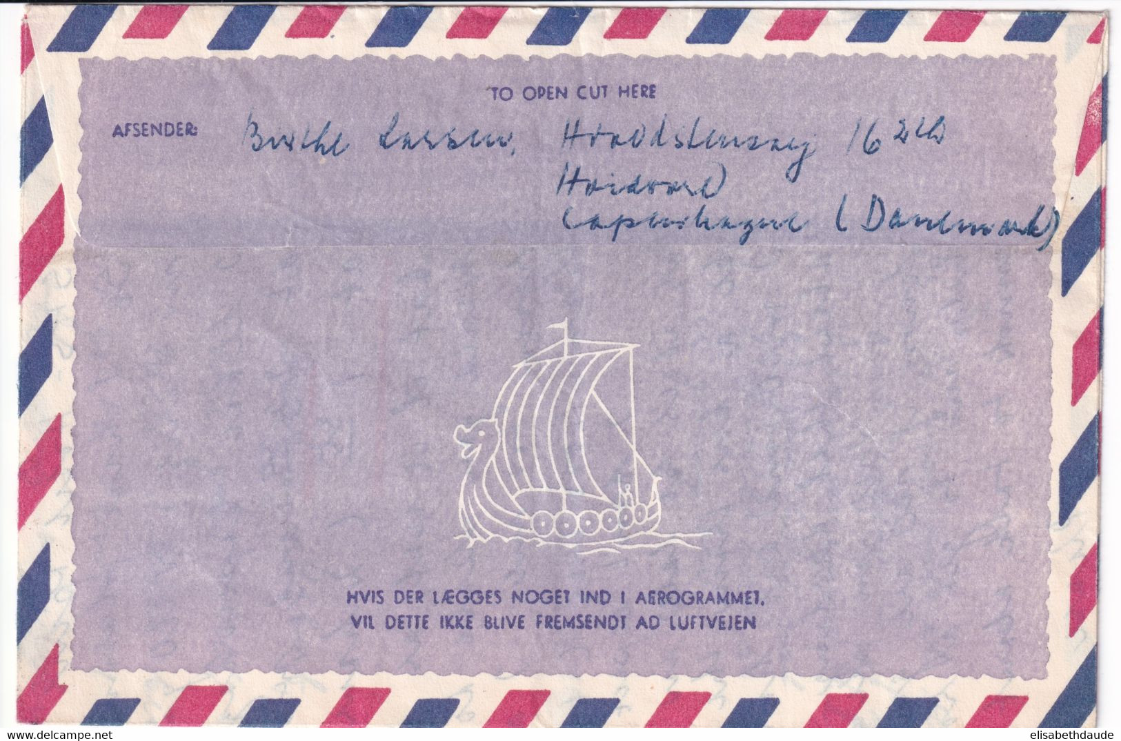 DANMARK - LETTRE AEROGRAMME De COPENHAGUE => PARIS - Covers & Documents