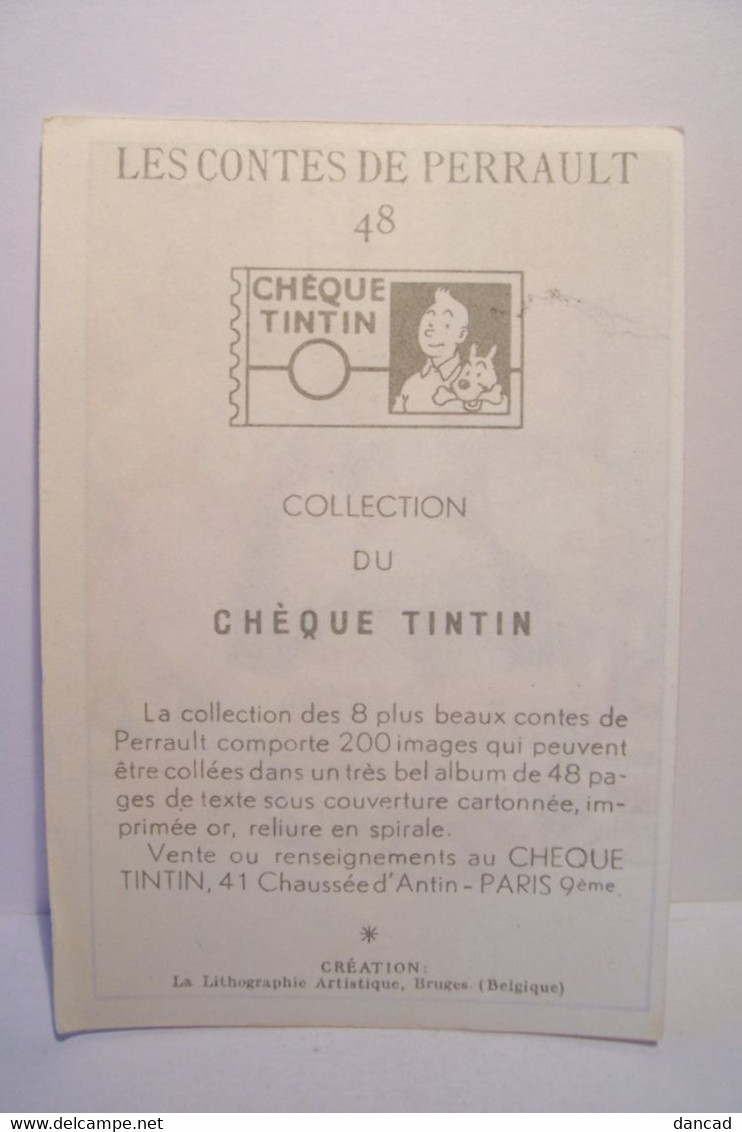 CHEQUE  TINTIN  - LES CONTES DE PERRAULT - IMAGE N° 48  - - Albums & Catalogues