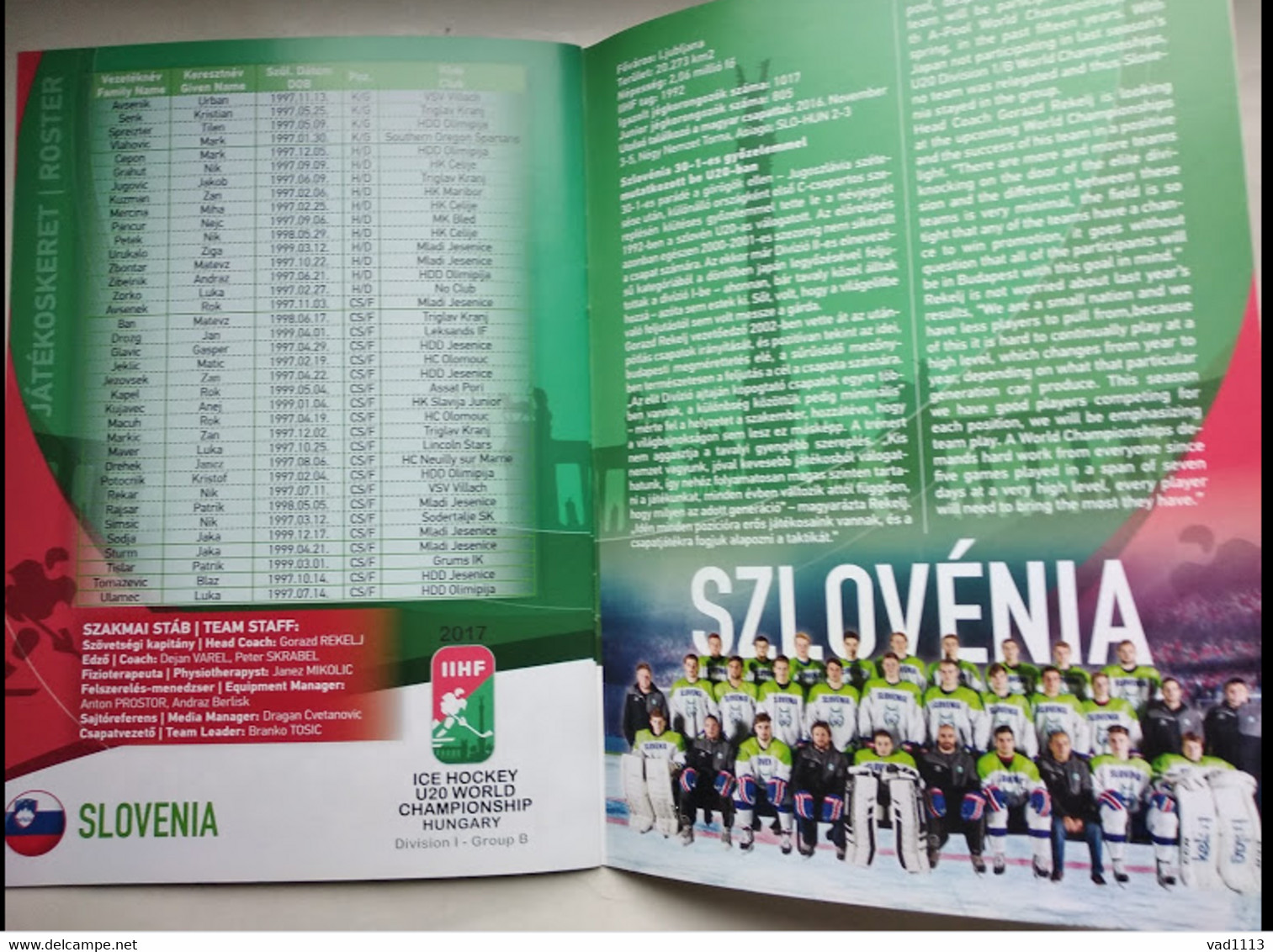 Hockey-U20 World Championship 2016 Official Program Div.I, Group B-Ukraine,Italy,Poland,Hungary,Great Britain,Slovenia - Books