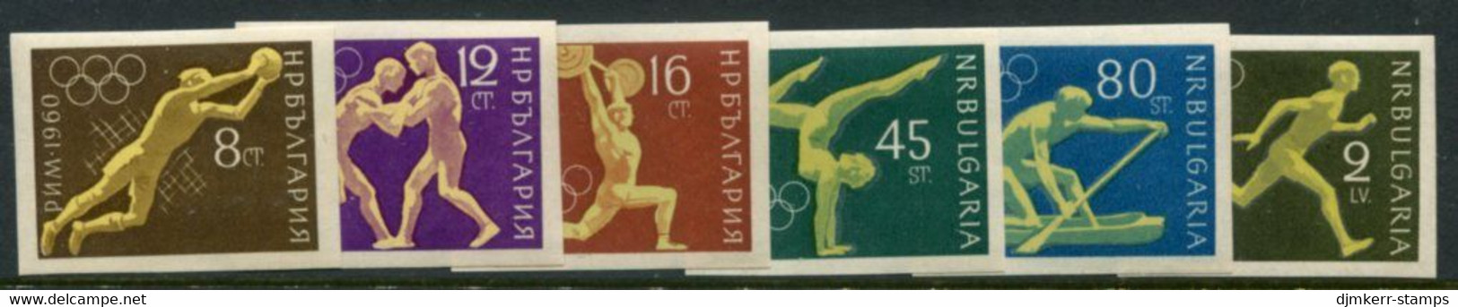 BULGARIA 1960 Olympic Games Imperforate MNH / **.  Michel 1178-83 - Ungebraucht