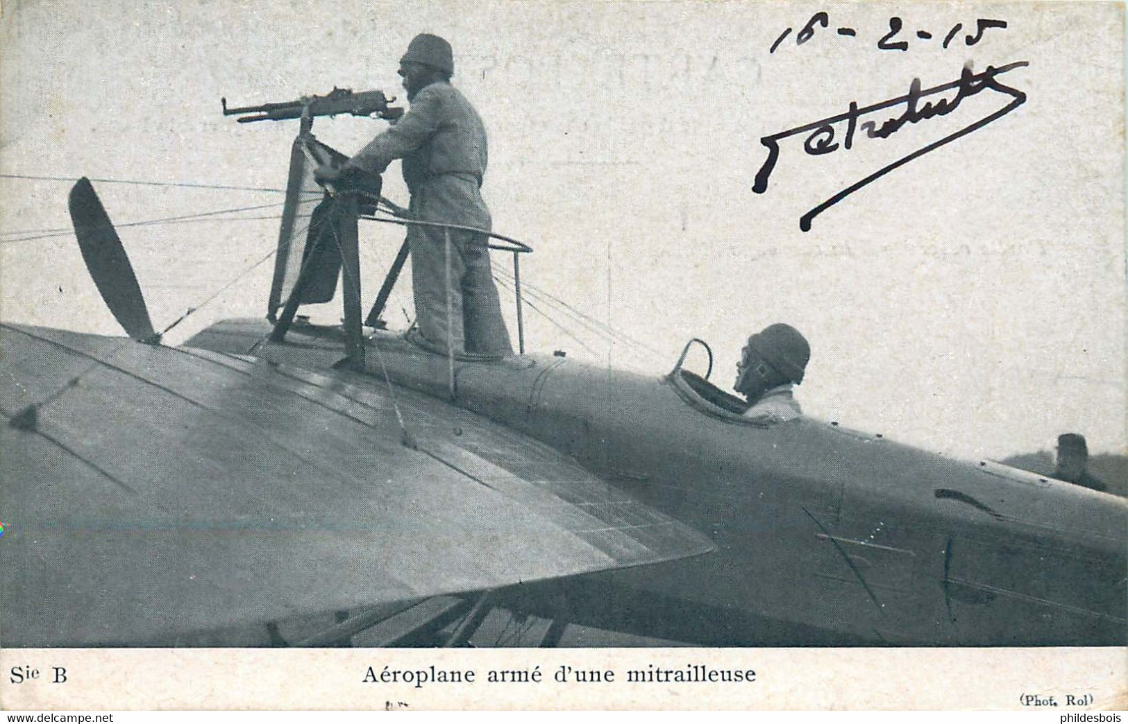 AEROPLANE Armé D'une Mitrailleuse - 1914-1918: 1ère Guerre