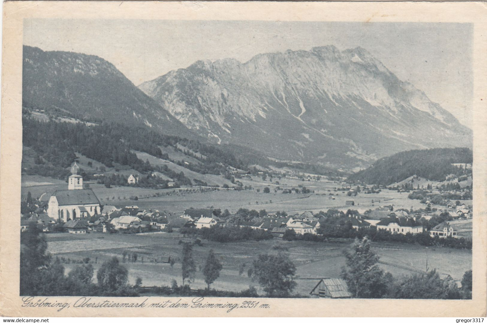 2664) GRÖBMING - Obersteieramrk Mit Dem Grimming - HÄUSER Details U. KIRCHE Alt 1922 - Gröbming