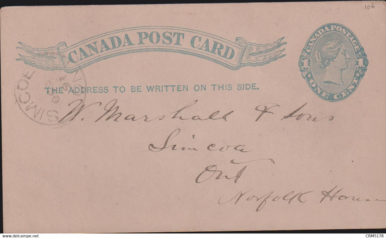 CANADA-2 ENTIERS DE 1 CENT.VERT & BRUN 1885 - Andere & Zonder Classificatie