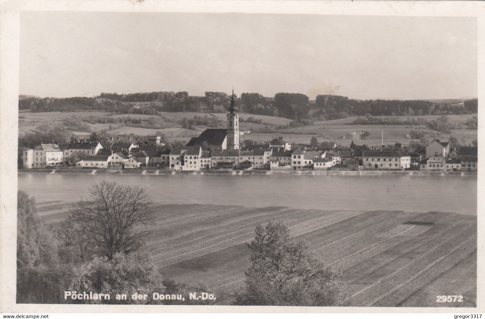 2742) PÖCHLARN An Der DONAU - Felder Kirche Und Haus Details Entlang Der Donau ALT !! 1941 - Pöchlarn