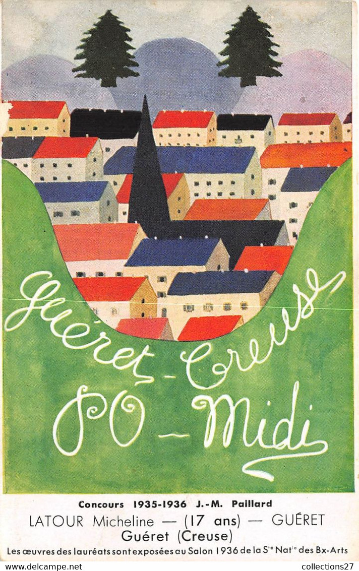 23-GUERET- PO- MIDI- CONCOURS 1935-1936 JM PAILLARD -LATOUR MICHELINE ( 17 ANS - - Guéret