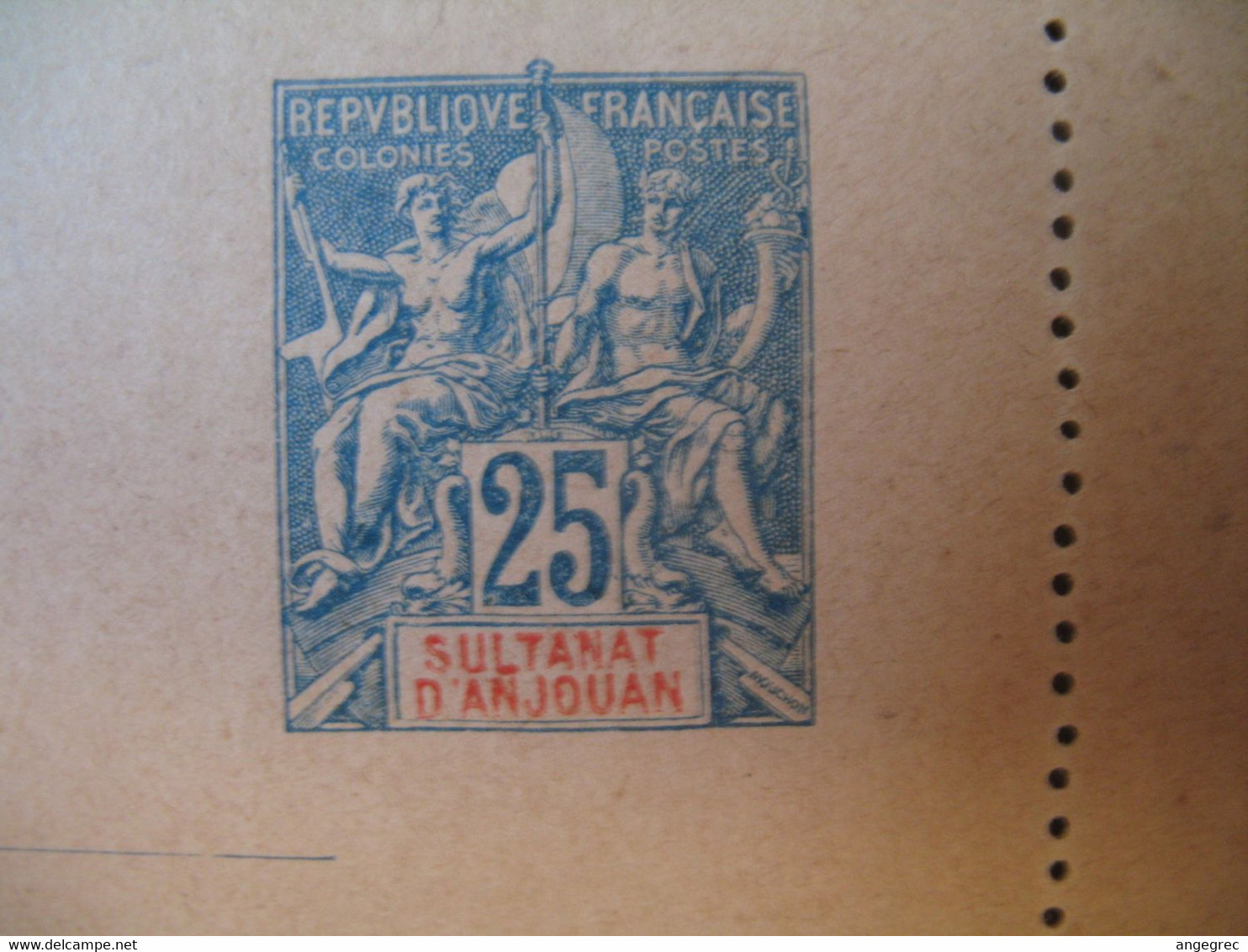 Entier Postal  Carte Lettre Anjouan  Type Groupe  25c   Voir Scan - Brieven En Documenten